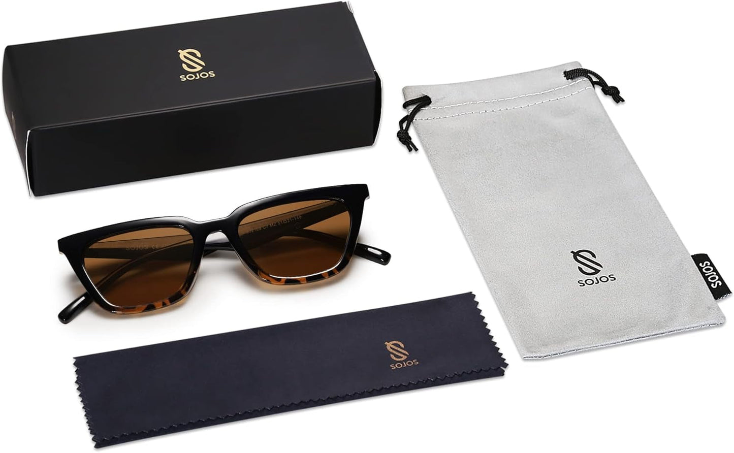 Polarized Narrow Square Cateye Sunglasses for Women Retro Trendy Driving Glasses SJ2169