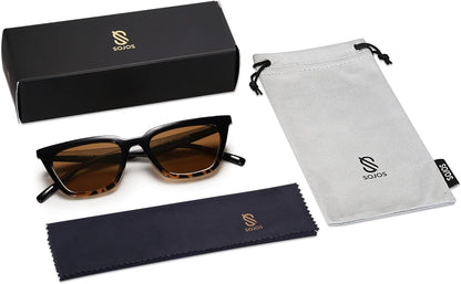 Polarized Narrow Square Cateye Sunglasses for Women Retro Trendy Driving Glasses SJ2169