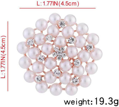 Chamvino 4PCS Pearl Rhinestone Brooch Flower Diamond Pin Wedding Jewelry Suit Collar Pin Silk Scarf Buckle Collar Pin Silk Scarf Buckle Double Use for Girls Women