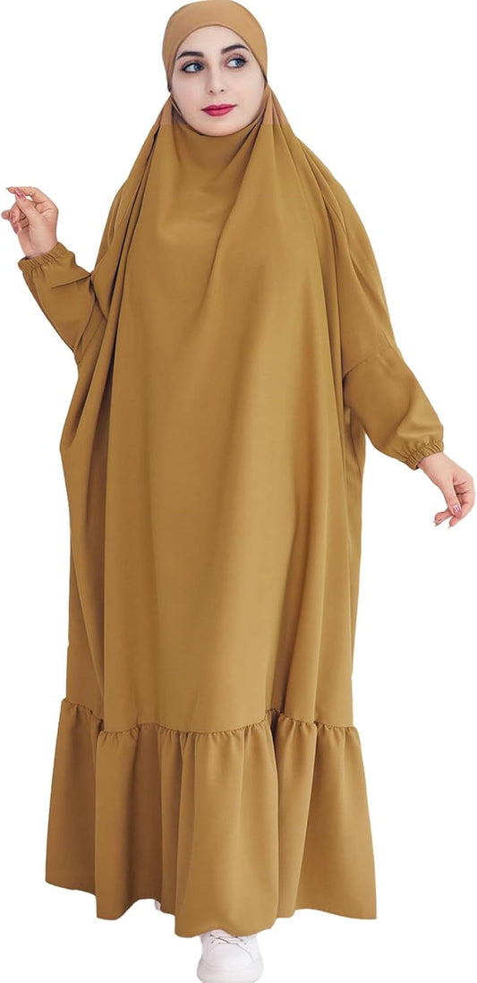 Women Jilbab Islamic Prayer Dress Muslim Dress for Woman Muslim Maxi Abaya Eid Ramadan Formal Gown with Sleeve Prayer Dress
