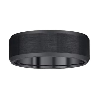 Men'S 8Mm Black Tungsten Band with Satin Finish - WORLD TIME VISITS