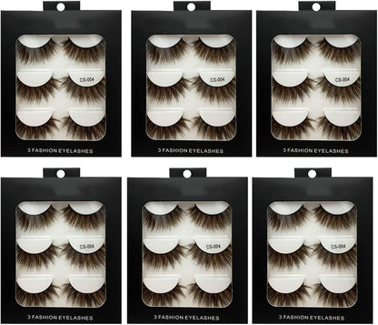 Colorful Eyelashes Halloween Colored Long Dramatic False Eyelashes Party Women Cosmetic Russian Strip Lashes Handmade Reusable 18 Pairs,Brown - WORLD TIME VISITS