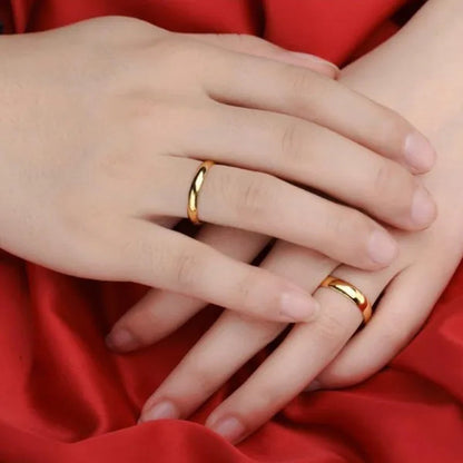 Couple Ring Simple Fashion Style Fine Jewelry Fashion Luxury Golden Engagement Wedding Ring Anniversary Gift Men and Women Ring