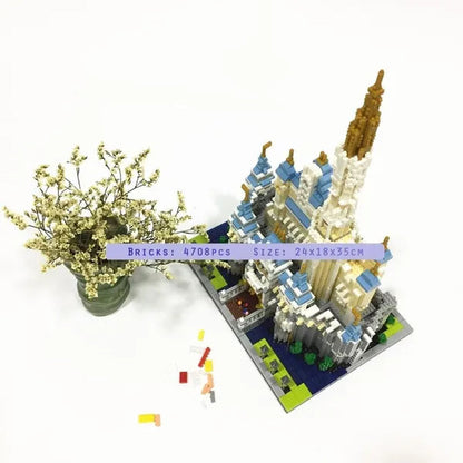 World Architecture Building Blocks Set Landmarks Diamond Blocks Toys (Height 20-40cm) Saint Basil's Cathedral, Big Ben, Taj Mahal, White House, Louvre Museum, Arc de Triomphe, London Bridge