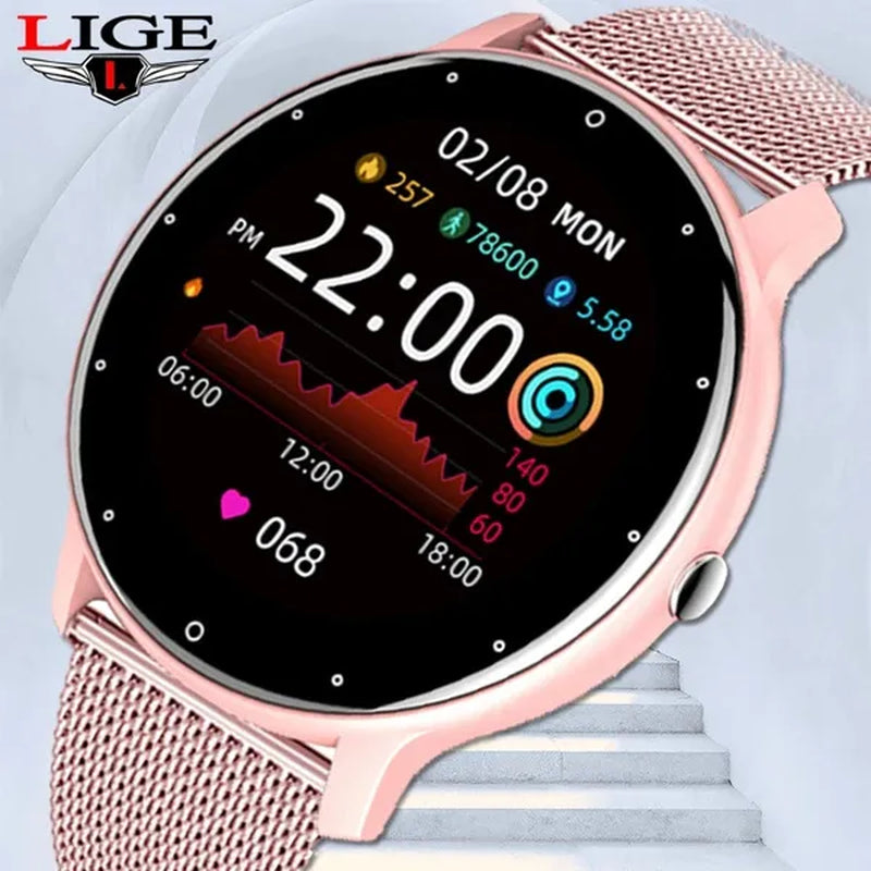 LIGE Smart Watch Women Full Touch Screen Sport Fitness Watch IP67 Waterproof Bluetooth For Android ios smartwatch Men
