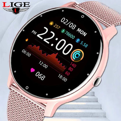 LIGE Smart Watch Women Full Touch Screen Sport Fitness Watch IP67 Waterproof Bluetooth For Android ios smartwatch Men