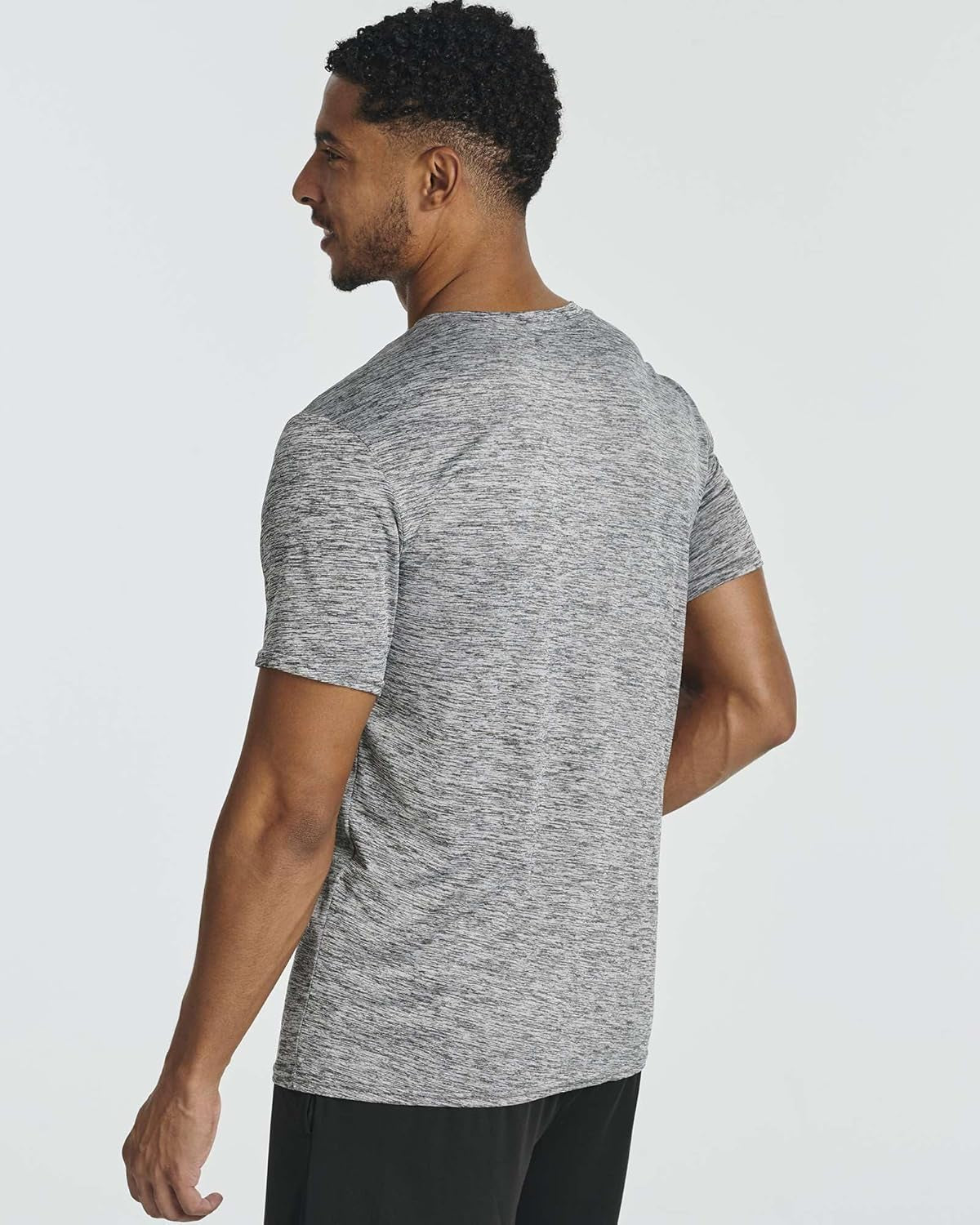 5 Pack: Men’S Short Sleeve Dry Fit Active Crew Neck T Shirt - Athletic Running Gym Workout Tee Tops