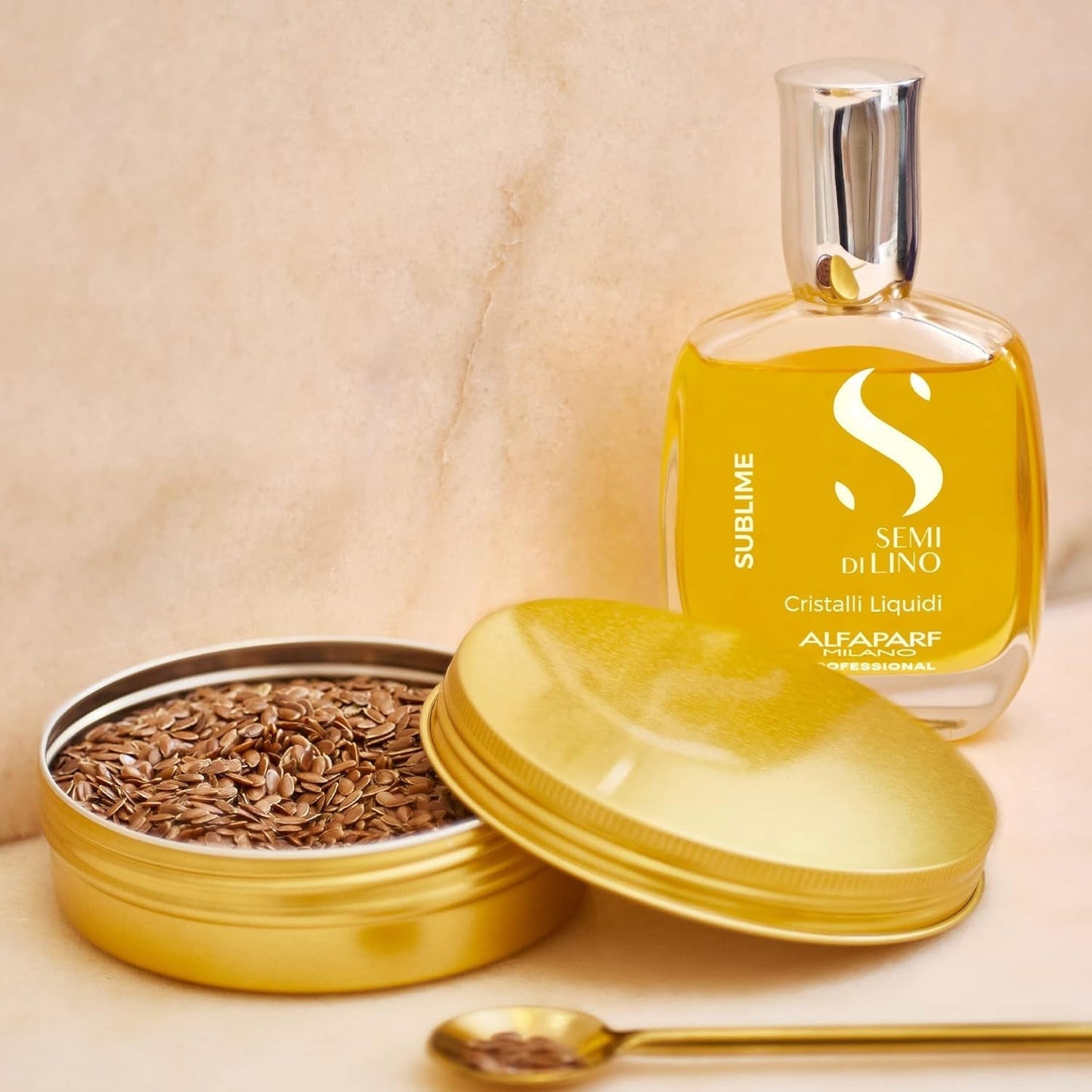 Semi Di Lino Sublime Cristalli Liquidi Hair Oil Serum with Thermal Protection - anti Frizz Hair Serum & Smoothing Heat Protectant Spray with Vitamin E for Frizzy Hair (0.51 Oz / 15 Ml)