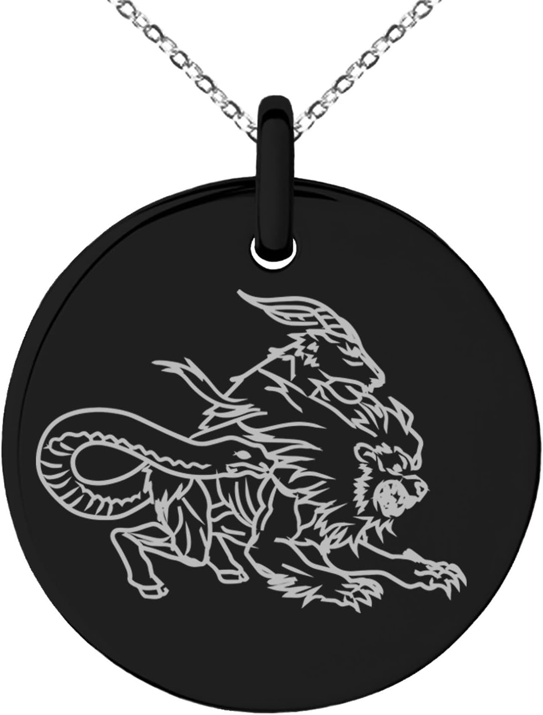 Greek Mythology Small Medallion Circle Charm Pendant Necklace - WORLD TIME VISITS