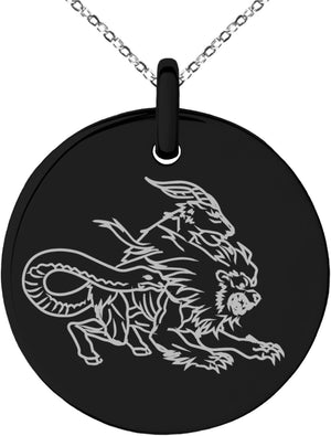 Greek Mythology Small Medallion Circle Charm Pendant Necklace