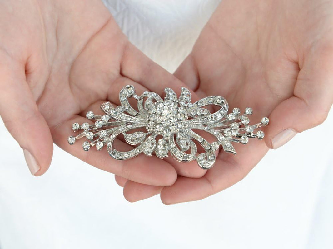 Antique Crystal Bridal Brooch Pin for Weddings, Bridesmaid, Mother of the Bride Jewelry Accessory