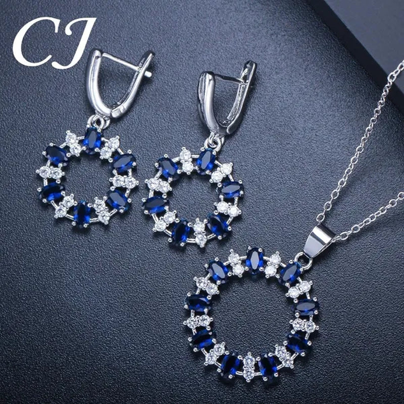 CANDICE Oval Yellow Platinum Plated Costume Party Jewelry Set Fashion Hollow Out Round Dangle Necklace Hoop Earrings with Silver Plated for Women Accessories