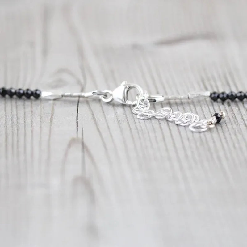 Sapphire, Ruby, Emerald & Black Spinel Necklace. Sterling Silver, Rose, Gold Filled. Dainty Delicate Multi Color Gemstone Choker for Women