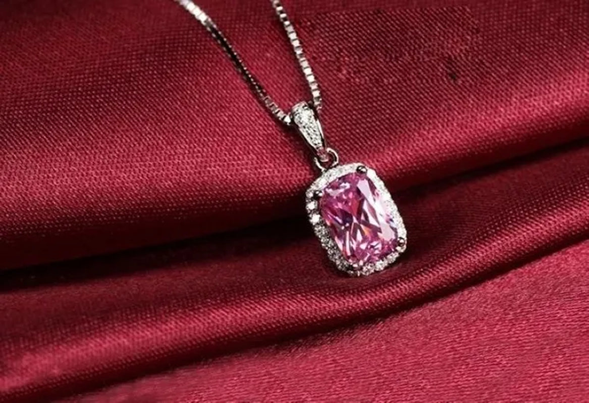 18K White Gold GP AAA CZ Zircon Citrine Pendant Necklace Earrings Princess Cut Drop Earring Jewellery Set