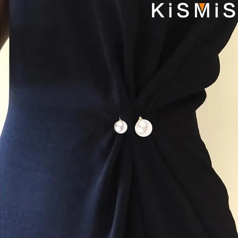 KISMIS 1/2/4Pcs Double Pearl Pins for Women Designer Female Brooches Clothing Accessories Simulated Pearl Sweater Knit Shirt Jewelry