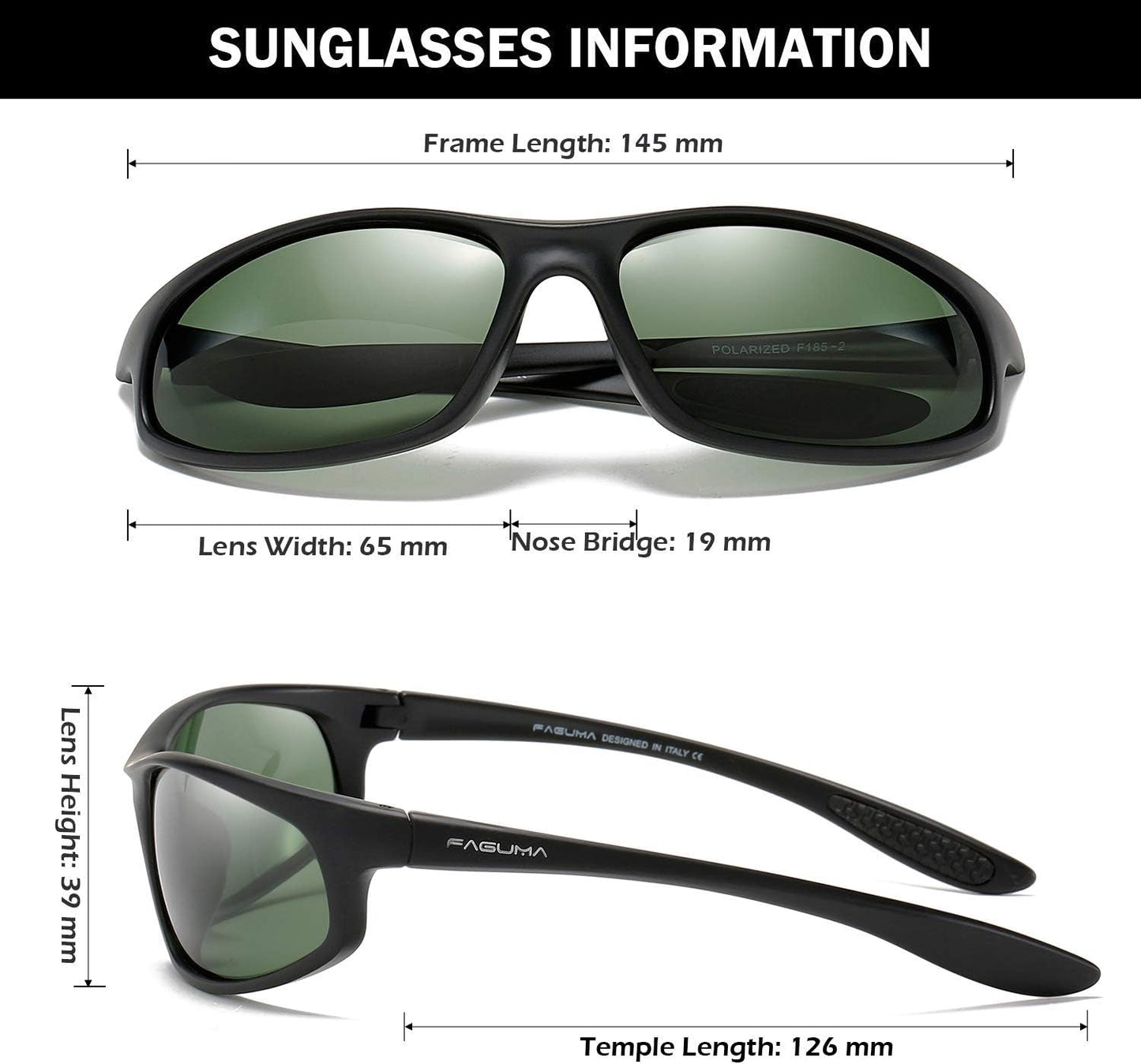 Polarized Sports Sunglasses for Men Cycling Driving Fishing UV400 Protection