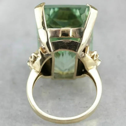 Fashionable and Exquisite 14K Green Diamond Wedding Wedding Princess Ring Love Diamond Ring Size 5-11