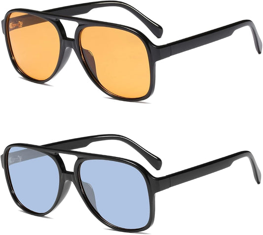 Retro Aviator Sunglasses for Womens Mens Large Frame Classic 70S Vintage Sunglasses Aviators