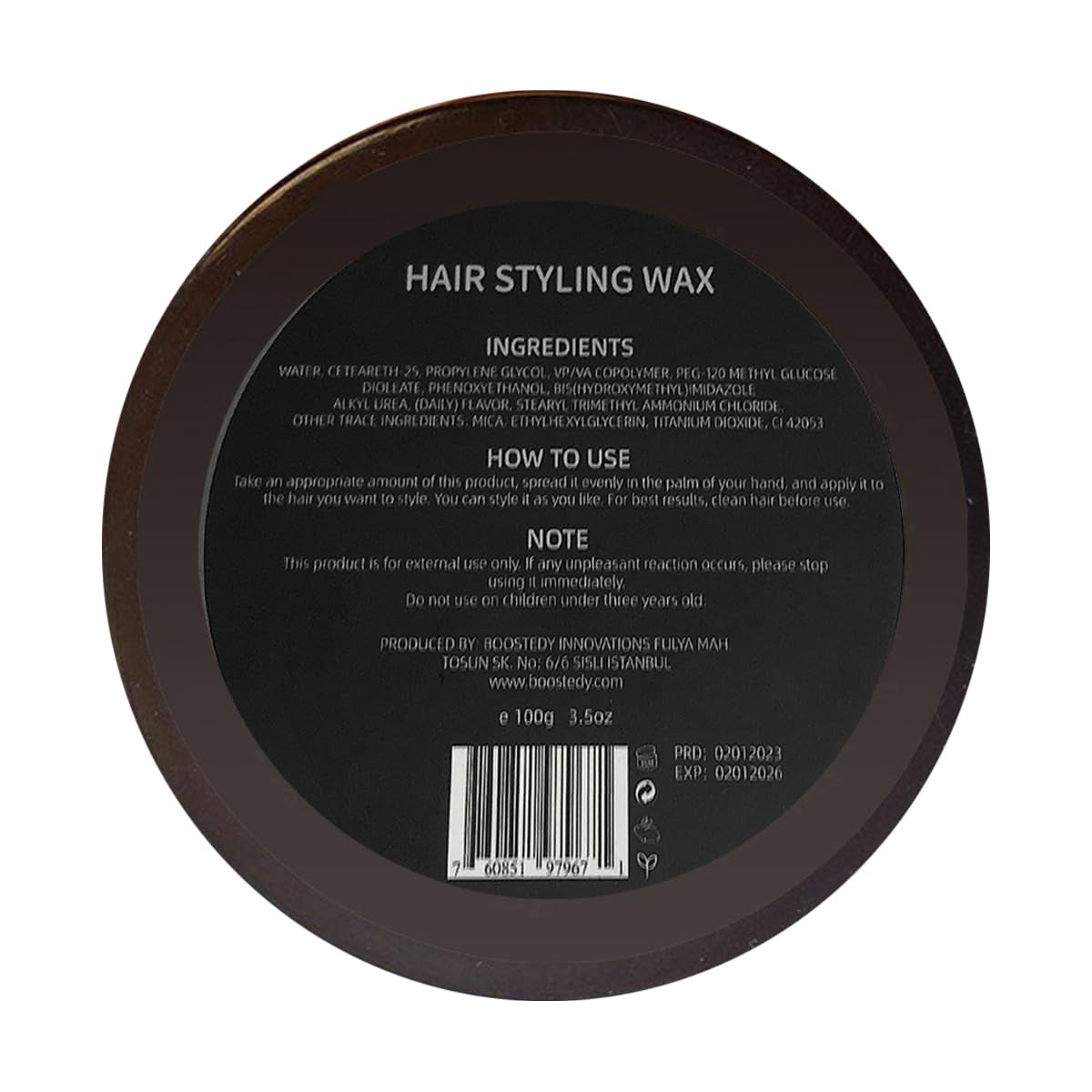 Hair Wax - Strong Hold Styling Pomade for Men and Women, Nourishing and Protecting, Matte Finish Molding 3.4 Oz