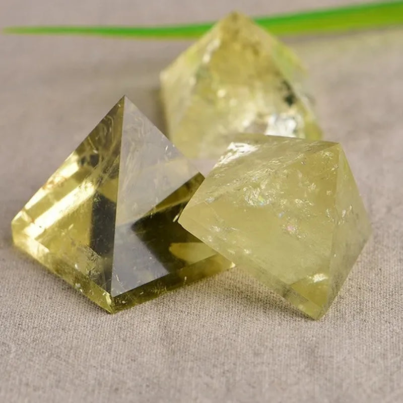40mm Citrine crystal quartz Pyramid stones and crystals obelisk point Chakra Gemstone Healing Reiki
