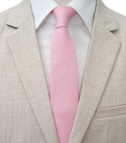 2.5 Inch Skinny Ties for Men, Solid Cotton Linen Neckties