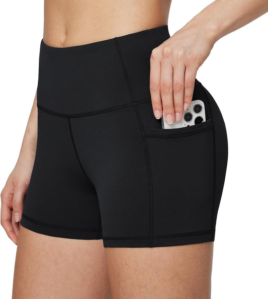 Women'S 8"/ 5"/ 3" Biker Shorts High Waist Yoga Workout Gym Running Volleyball Spandex Shorts with Pockets - WORLD TIME VISITS