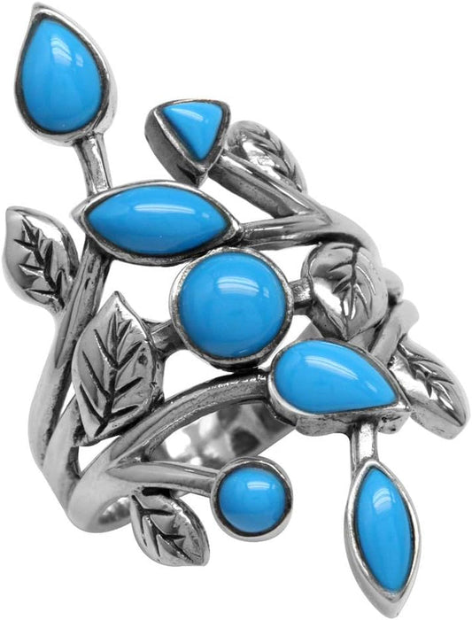 925 Sterling Silver Leaf Vintage Style Ring