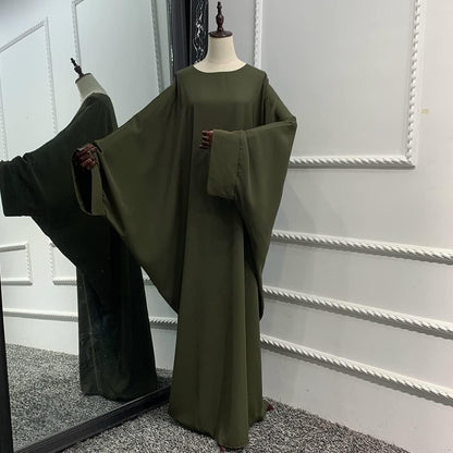 Muslim Dress for Women Pakistani Kaftan Abaya Robe + Hijab Arabic Islamic Prayer Clothes Dubai Outfits
