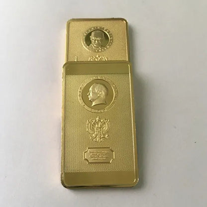 2 Pcs the Putin Coin 24K Real Gold Plated Badge 50 X 28 Mm Souvenir Bullion Bar Coin - WORLD TIME VISITS