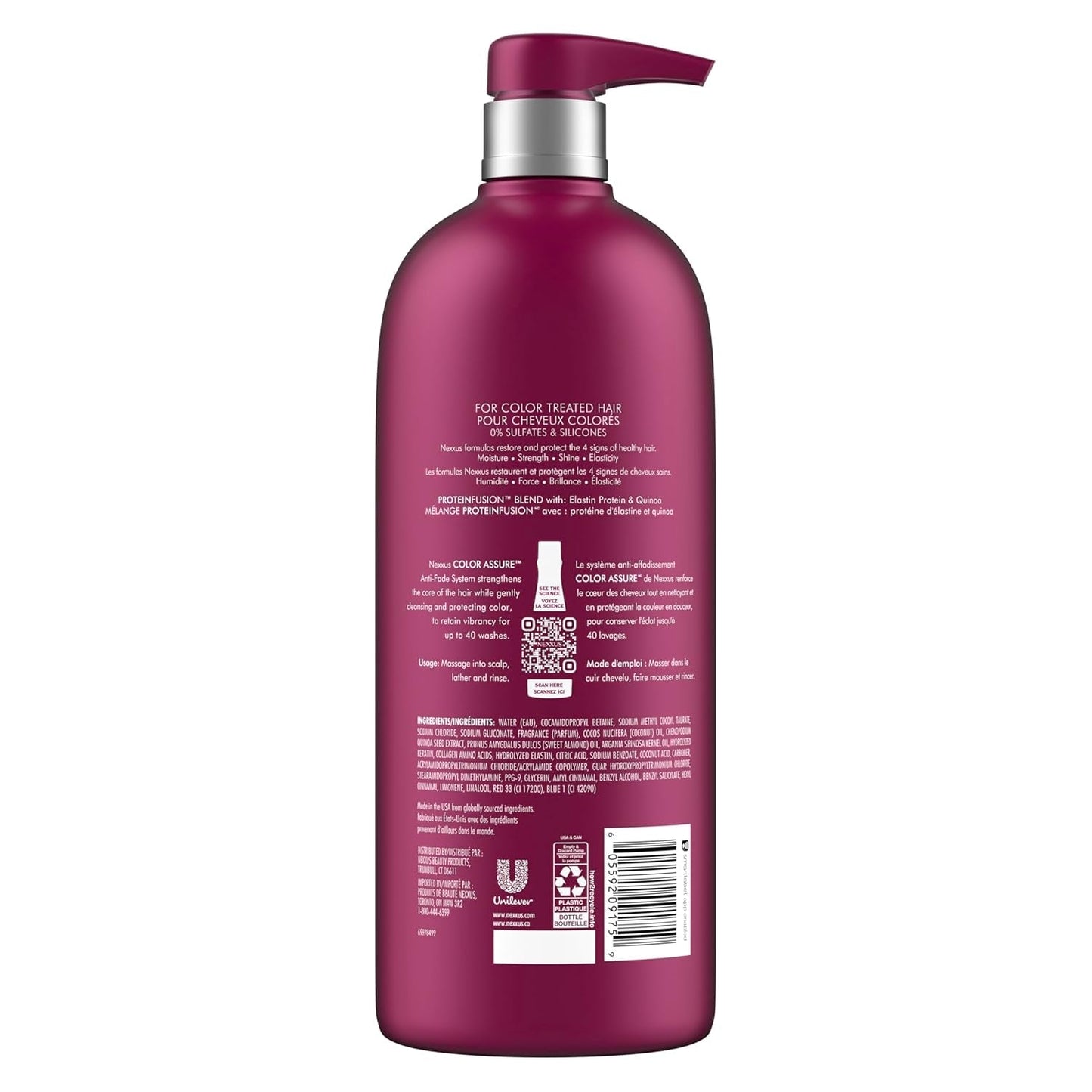 Color Assure Sulfate-Free Shampoo with Proteinfusion for Color-Treated Hair for Enhanced Color Vibrancy, Silicone Free Shampoo with Pump 33.8 Oz