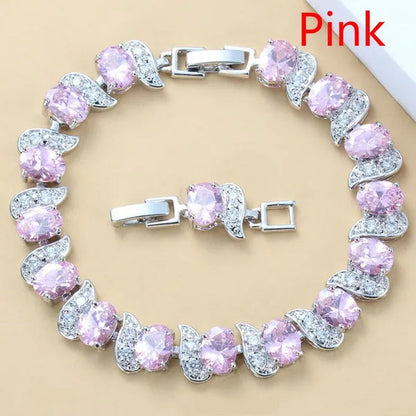 925 Silver Bracelet Multi-Color Zircon Bracelet Health Fashion Jewelry for Women 12 Colors Gemstone