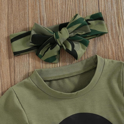 Summer Toddler Girl Clothes Baby Outfits Daddy'S Girl Short Sleeve T-Shirt Tops Camouflage Shorts Set for 2T 3T 4T