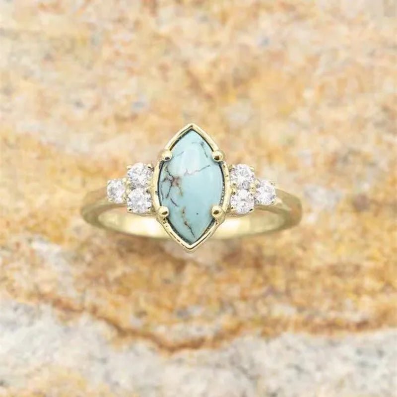 3Pcs/Set Exquisite and Elegant Inlaid Zircon and Turquoise Women'S Ring, Fashionable Bride Engagement Wedding Ring Set Promise Ring, Valentine'S Day, Birthday Gift for Her, Jewelry Accessories - WORLD TIME VISITS