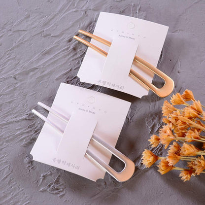 [4 Pack]  U-Shape Hairpins, Bride Hair Accessories Hair Pins Clip Vintage Hair Stick,Hairstyle Chignon for Women Girls (Silver and Gold)