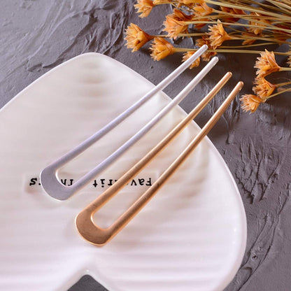 [4 Pack]  U-Shape Hairpins, Bride Hair Accessories Hair Pins Clip Vintage Hair Stick,Hairstyle Chignon for Women Girls (Silver and Gold)