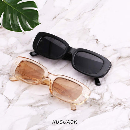 Retro Rectangle Sunglasses Women and Men Vintage Small Square Sun Glasses UV Protection Glasse
