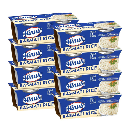 Ready-To-Serve Basmati Rice, Microwavable Rice Cups, 4.4-Ounce Cups, 2 Count, (Pack of 8)