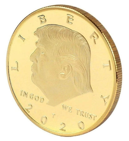 24K Gold-Plated Donald J. Trump 2020 President Eagle Seal W/Display Case Masters Coins