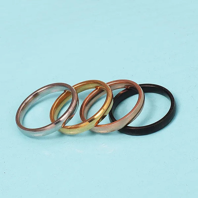 4pc/set Stainless Steel Women Men Gold Silver Black Rose God Rings Wholesale Bulk Job Party Wedding Xmas Gifts Including Ring