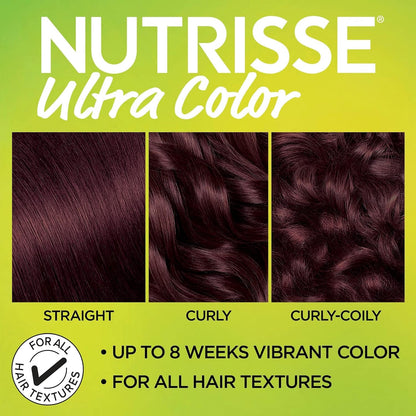 Hair Color Nutrisse Ultra Color Nourishing Creme, BR1 Deepest Intense Burgundy (Acai Berry) Red Permanent Hair Dye, 1 Count (Packaging May Vary)