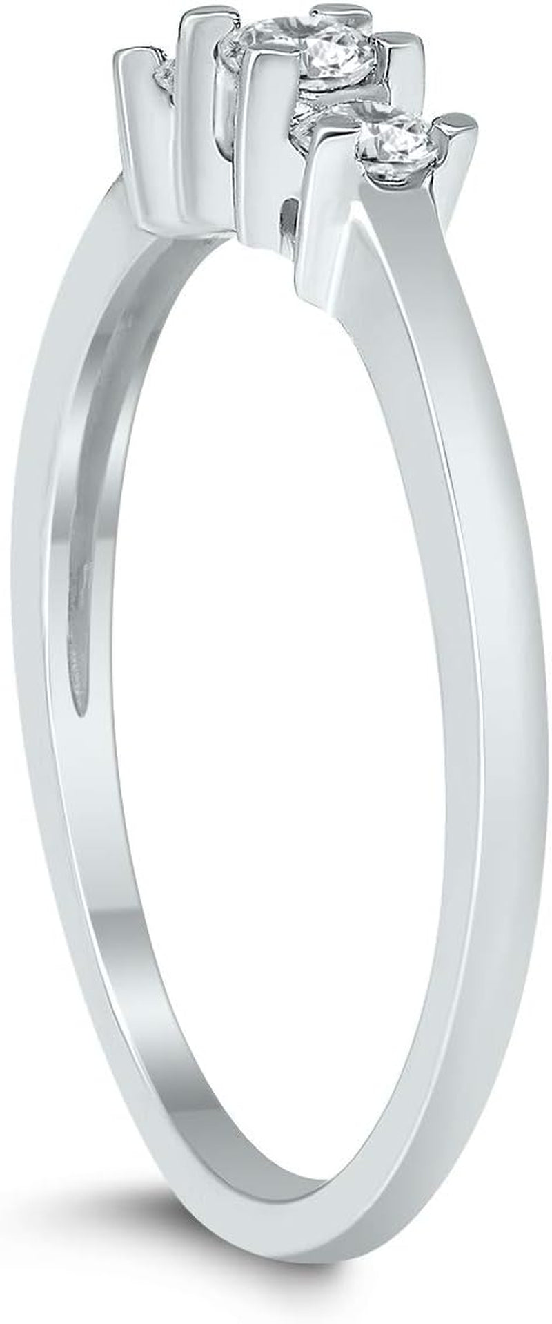 AGS Certified 1/4 Carat TW Three Stone Diamond Ring in 10K White Gold