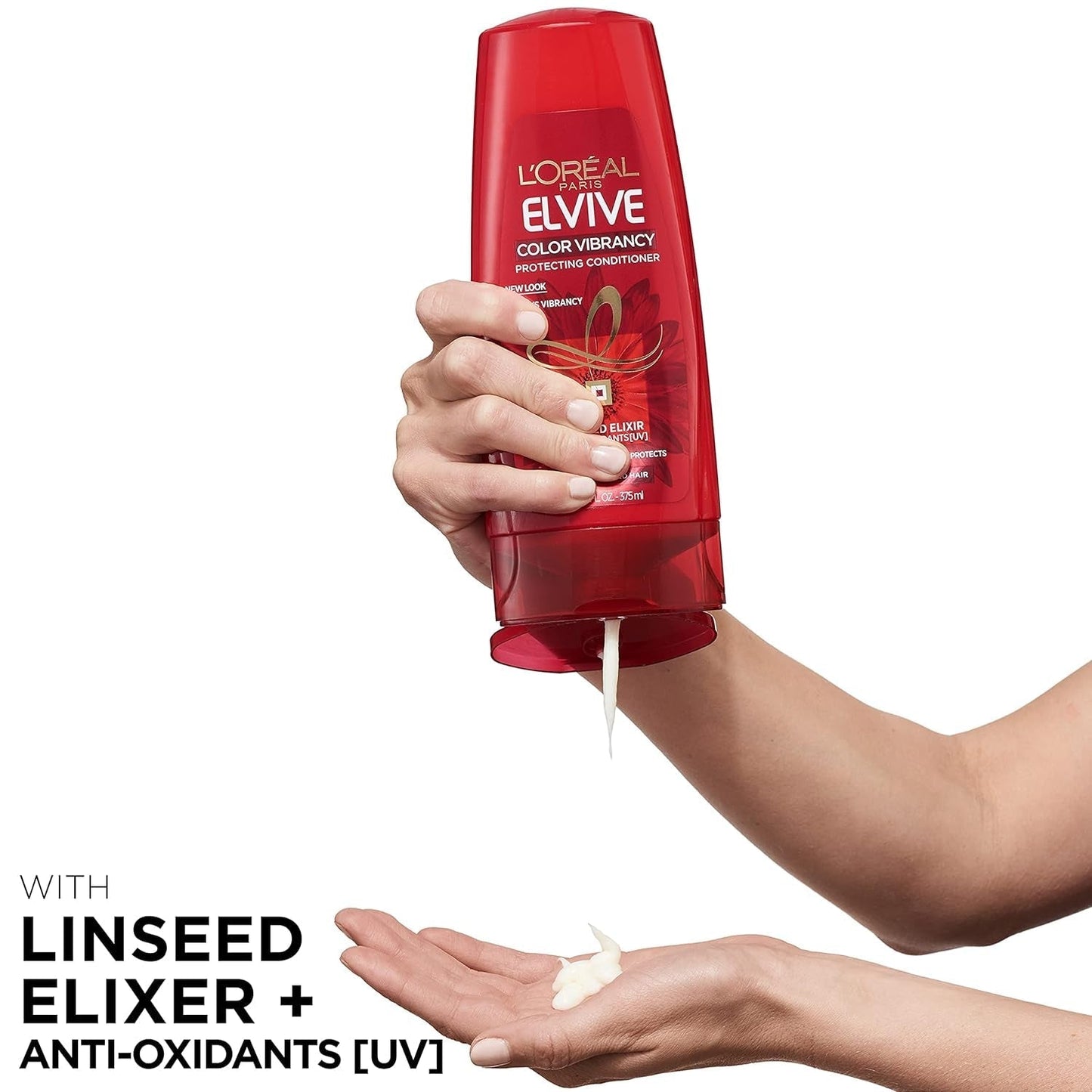 Elvive Color Vibrancy Protecting Shampoo, for Color Treated Hair, Shampoo with Linseed Elixir and Anti-Oxidants, for Anti-Fade, High Shine, and Color Protection, 28 Fl Oz