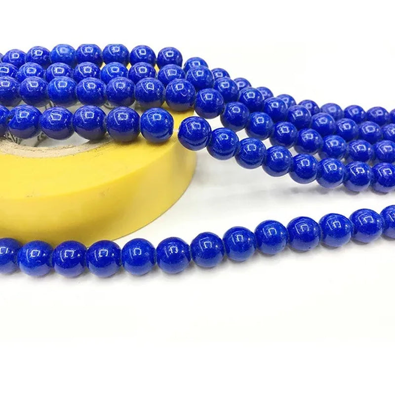 Blue Rock Lapis Lazuli Bead Stone round 4-12Mm Gemstone Loose Spacer DIY Jewelry