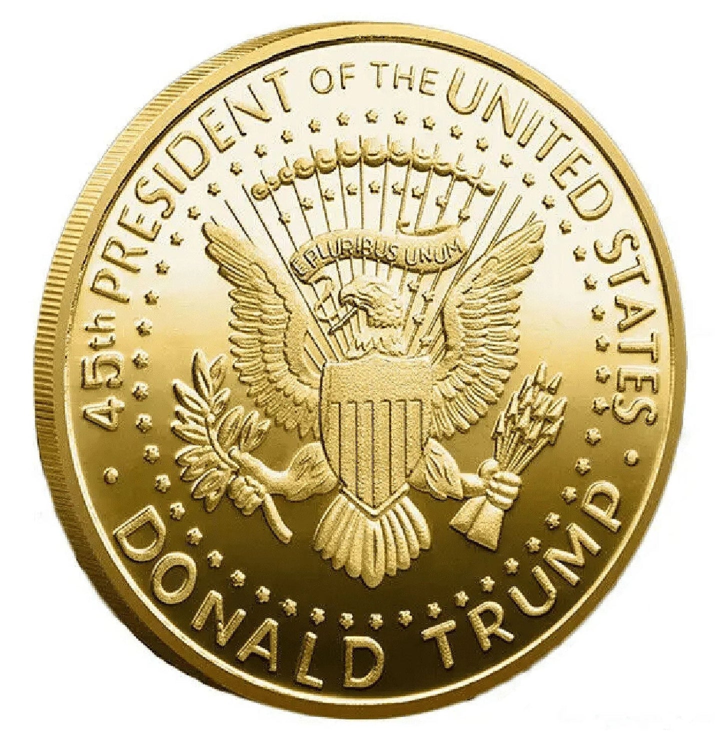 24K Gold-Plated Donald J. Trump 2019 President W/Display Case Masters Coins