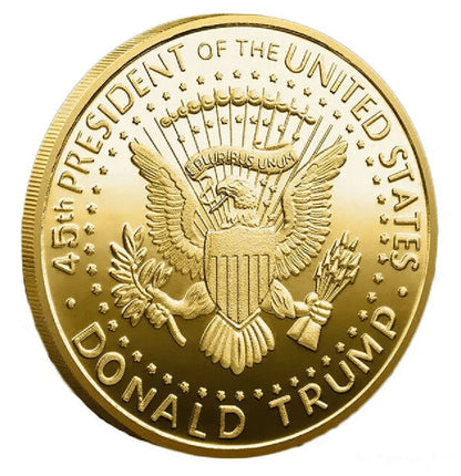 24K Gold-Plated Donald J. Trump 2019 President W/Display Case Masters Coins