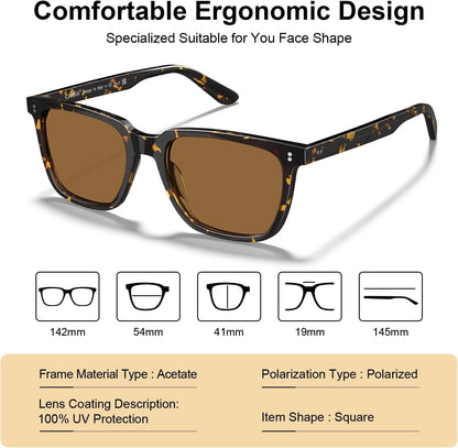 Acetate Polarized Sunglasses for Women Small Face - Antiglare UV400 Protection CA5354