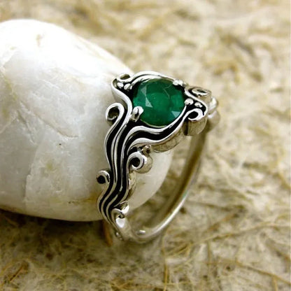 Exquisite Women'S 925 Sterling Silver 3.28CT Tsavorite Vine Ring Engagement Ring Anniversary Gift Rings Size 6 7 8 9 10 - WORLD TIME VISITS