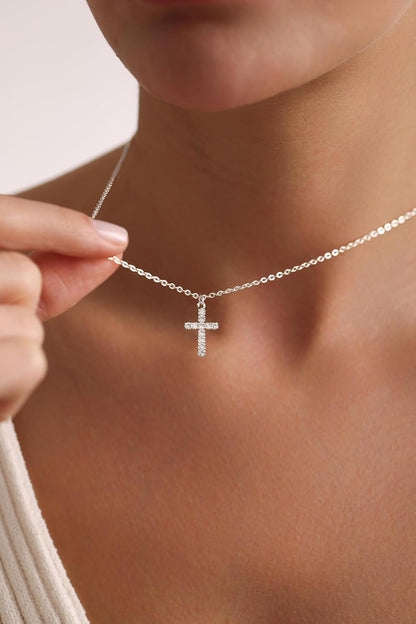 Cross Necklace for Women-Dainty Simple 14K Gold Plated/Sterling Silver Plated Cross Pendant Cute Necklaces Jewelry for Women