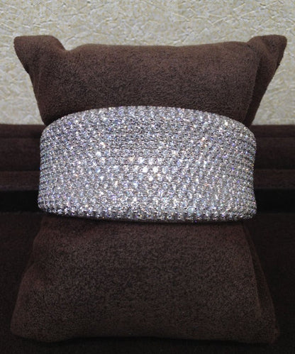 Roberto Coin Fantasia Collection 18k White Gold Diamond Pave Bangle