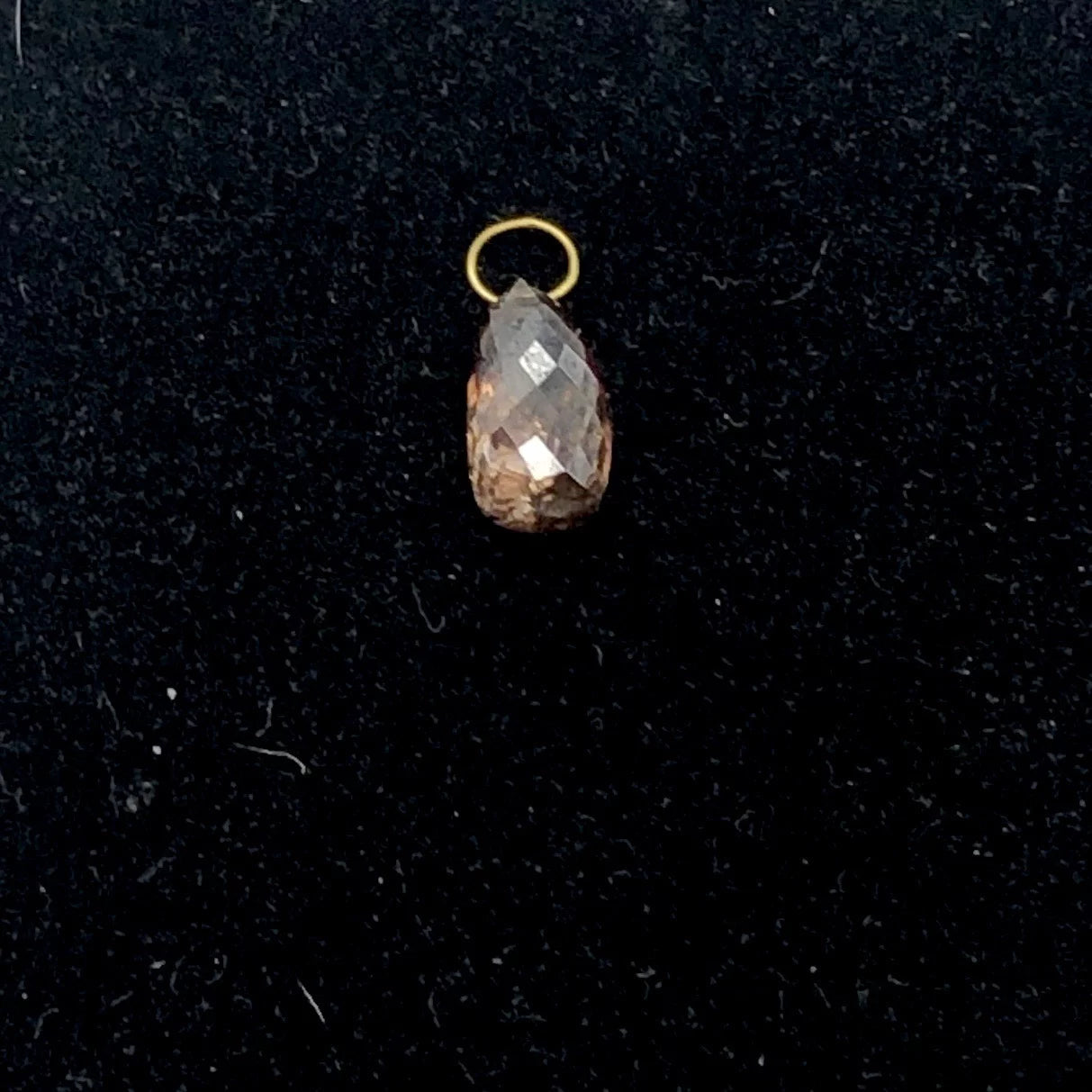 0.79Cts Champagne Diamond 18K Briolette Pendant |6.75X3.75X2.75Mm and 3Mm Loop |